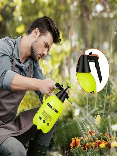 Pulverizador de ar de alta pressão (1 unidade), regador manual para jardinagem com bico ajustável, adequado para gramados, flores e limpeza doméstica, pulverizador manual de grande capacidade, usado para irrigação eficiente, manutenção de gramados, limpeza e enxágue domésticos.