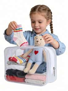 3pcs Waterproof Multifunctional Children's Storage Bags, Minimalist And Portable, Can Store Baby Toys, Clothes And Supplies - Storage Bag - View 4