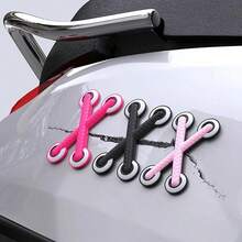 Hình dán xe hơi 3D hình dây giày - Decal dán cản trước màu đen sáng tạo, tự dính, hình dạng thể thao bất đối xứng, phù hợp cho ô tô và xe máy, phụ kiện ngoại thất, tăng cường vẻ ngoài cho xe, trang trí thú vị. - A - Xem 3