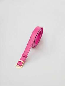 KIT 3-4-5 Women's Belt VALEY Gold Metal Synthetic Leather Minimalist Fashion Blogger Unisex Daily Use Simple Casual 2024 Popularity Beautiful Season Black White Brown Caramel Pink Current Size Stitched Occasional Versatile Decorative Vintage - 套件 5 件 - 查看 6