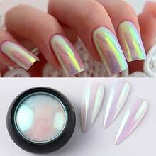 Bột nhũ đổi màu Aurora, Bộ bột nhũ lấp lánh nàng tiên cá, Bột nhũ đá mã não Aurora trang trí móng, Bộ màu Y2K, Bột nhũ ngọc trai trắng Aurora, Hiệu ứng bóng ngọc trai huyền ảo, Nhũ lấp lánh hologram, Bột đường trắng bóng, Dùng cho thiết kế nghệ thuật móng tay. - Nhiều màu - Xem 9