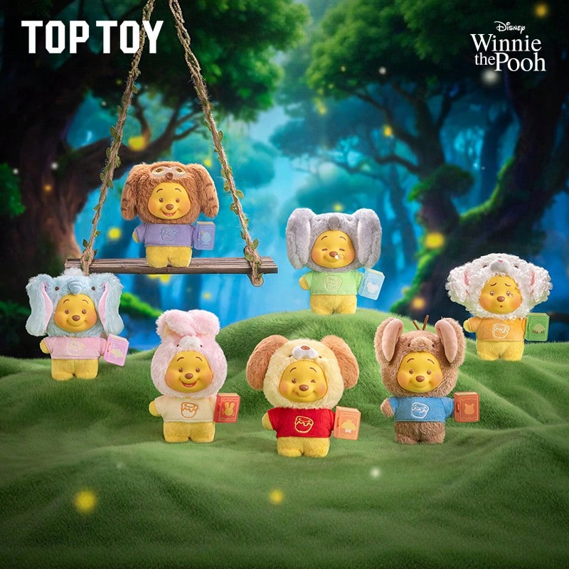Bolsa de regalo con colgante de peluche con relieve de la serie de libros de cuentos de hadas de Disney Winnie the Pooh, Winnie the Pooh - Multicolor - Ver 1