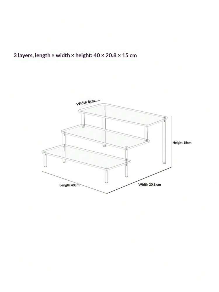 Transparent Acrylic Multi-Layer Display Rack, Multifunctional Desktop Acrylic Storage Rack, Suitable For Displaying Small Statues, Blind Boxes, Perfumes, Cosmetics, Accessories, Etc. - Clear - View 13