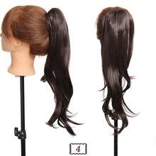 Tóc giả đuôi ngựa dài 18 inch bằng sợi tổng hợp, kiểu tóc thời trang cho nữ, tóc dài buộc cao, màu vàng nhạt, nhiều lớp, hơi xoăn tự nhiên. - Nhiều màu - Xem 12