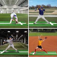 Softball Pitching Mat, 10' X 3' Baseball Hitting Mat, Anti-Slip Pitching Practice Mat With Thick Turf, Softball Pitching Mound For Outdoor/Indoor Use - D - View 3