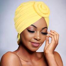 女士头巾帽，时尚蜗牛帽波西米亚风头巾帽 - 彩色 - 查看 7