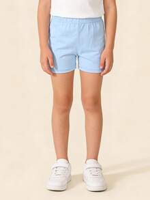 4pcs Girls' Solid Color Breathable Safety Shorts, Thin Underpants Suitable For Spring & Summer Daily Wear, Can Be Worn Underneath Or As Outerwear - Multicolor - View 4