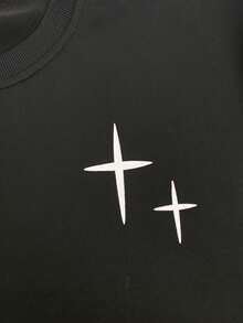 Men's Casual Sports T-Shirt, Featuring Multi-Functional Long Sleeve Design And Letter Graphic Print, Suitable For Spring And Autumn. Can Be Paired With Short Sleeve Letter Print T-Shirt For Outdoor Activities In Autumn. - Black - View 6