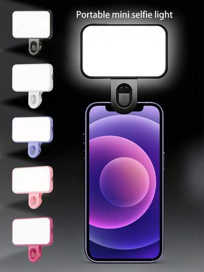 Multifunctional DUONENG 口袋大小的便携式自拍补光灯，夹式视频会议补光灯，3种照明模式，可充电，适用于笔记本电脑/手机/平板电脑/Zoom通话/化妆，用于自拍和直播