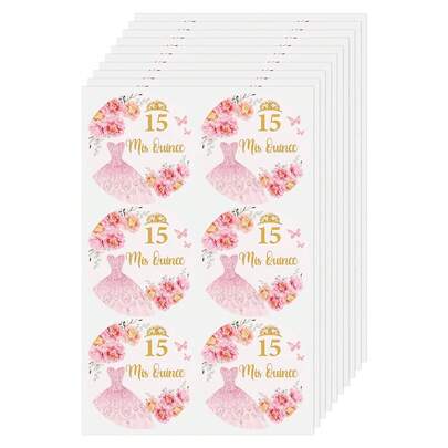 6/30/60 件装 - 1/5/10 张 Mis Quince 贴纸，Mis 15 贴纸，适用于派对礼品、15 周年纪念装饰品