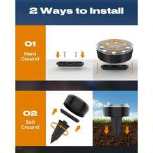 8/16 Pack Solar Ground Lights Outdoor - 8 LED Solar Disc Lights With Flat Design, Solar-Powered Pathway Lights For Garden, Lawn, Patio, Yard, Path & Landscape (Cool White & Warm White) - 16 Pack - View 7