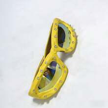 1 Pc Fashionable Dark-Style Gothic Epoxy-Coated Punk-Style Riveted Fashion Glasses - 款式5 - 查看 4