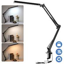 Đèn bàn LED bảo vệ mắt, 10 mức độ sáng, 3 chế độ chiếu sáng, cần đèn linh hoạt, đèn bàn học tập có kẹp, cổng USB, đèn bàn máy tính. - USB - Xem 14