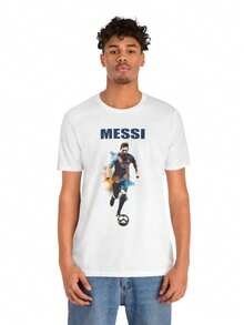 Lionel Mes Si Soccer T-Shirt, Me Ssi T-Shirt, Soccer Tshirt, Me Ssi, Mes Si Football - trắng - Xem 1