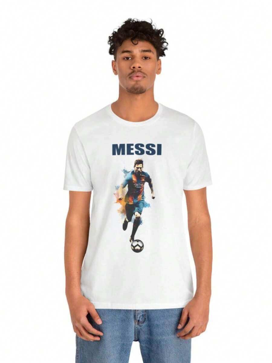 Lionel Mes Si Soccer T-Shirt, Me Ssi T-Shirt, Soccer Tshirt, Me Ssi, Mes Si Football - trắng - Xem 1