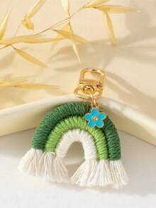 1pc Cute Mini Rainbow Flower Bag Charm/Pendant - Green - View 2