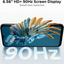 DOOGEE Note 56 Android 16 智慧型手機 無合約，6150mAh 電池，8.45mm 極薄 + 6.56" HD + 90Hz 平價手機，八核心，24 GB + 64 GB，4G 雙卡解鎖手機，臉部辨識/GPS/OTG - 北極白 - 查看 7