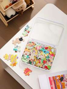 3 PiecesLarge Transparent Hard-Shell Zippered Cases - Diaper Organizer Bags, Waterproof Cosmetic Pouches, Kids' Toy Storage Containers, Organizer Cases - Multicolor - View 6