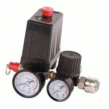 Interruptor de presión de compresor de aire de 220 V, válvula reguladora de controlador de 4 orificios de 1/4 de pulgada - A - Ver 2