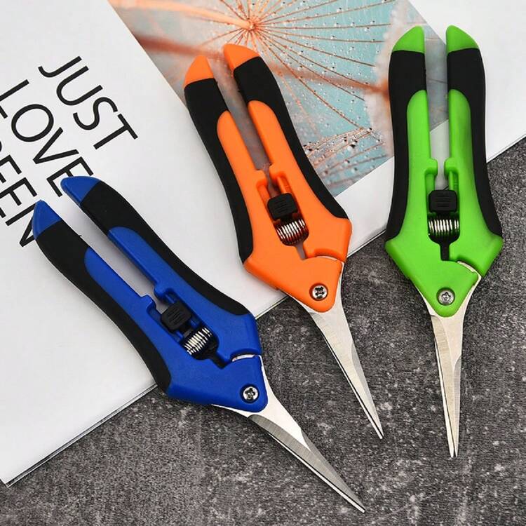 7 Inch Precision Pruning Shears - Stainless Steel Multi-Purpose Gardening Scissors, Suitable For Orchards, Bonsai And Control, With Comfortable Grip - Orange Color - View 5