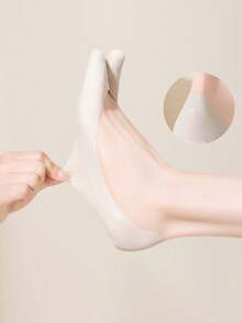 1/3/5双装夏季新款女士两趾袜，夏季低帮隐形分趾船袜，防滑，可搭配猪蹄鞋 - 彩色 - 查看 3