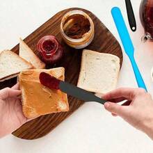 1 st/3 st silikonkrämsskrapa, högtemperaturbeständig bakspatel i ett stycke, lämplig för att breda ut honung, grädde, skära kakor, blanda mjöl, praktiskt köksredskap - Visa 2