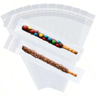 100/200pcs Resealable Thick Clear Plastic Bags, 2x10 Inch, For Storing Snacks, Salt & Pepper, Food Storage, Reusable Seal Bags - Suitable For Candy, Chocolate, Cookies, Popsicles, Best Gift