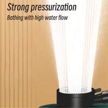 1 Pressure-Enhanced Handheld Shower Head, 1 1.5-Meter Black Thickened Explosion-Proof Hose, 5 Adjustable Water Volume Modes Shower Head, Bathroom Shower Head, Shower Sprayer, Bathroom Hardware, Bathroom Accessories, Enjoy A Luxurious Bathing Experience - 5-speed Shower Head + 1.5M Hose - View 4