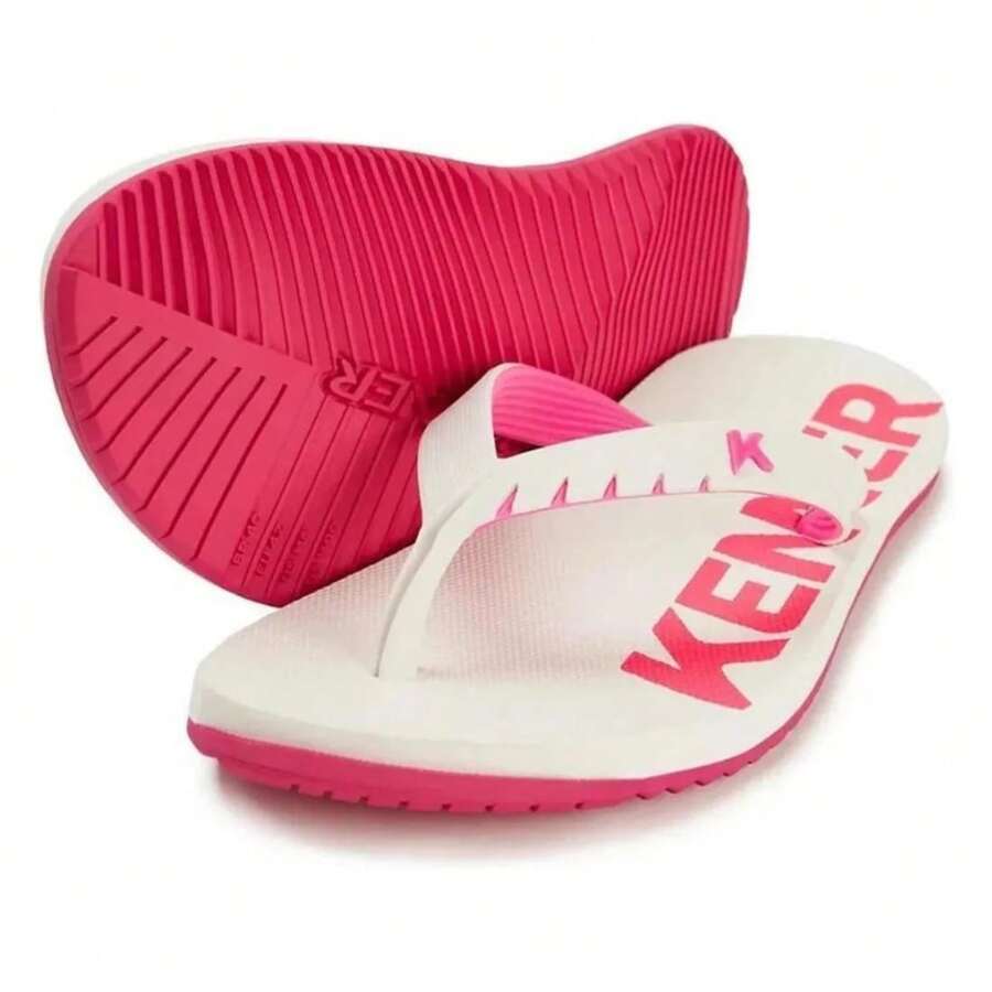 Kenner Flip Flop Sandal Red Original Men's Women's - 白色和粉紅色 - 查看 1