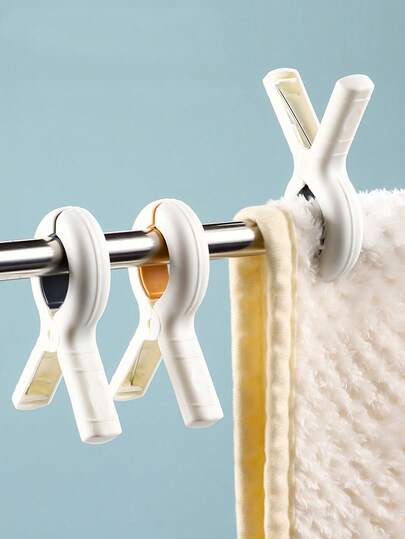 4pcs Heavy Duty Plastic Beach Towel Clip - Can Firmly Fix Towels, Clothes, And Blankets On Clotheslines Or Hangers To Dry, Windproof Clothesline Clip, Large Clothesline Clip, Suitable For Clotheslines, Chairs, Pool Lounge Chairs, Beach Chairs, Etc