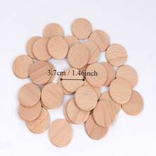 Round Beechwood Slices, DIY Jewelry Accessories, Wooden Craft Materials - Multicolor - View 6