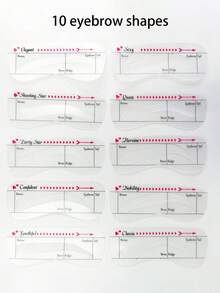 20/10pcs Eyebrow Stencil Kit, Eyebrow Makeup Tools, Eyebrow Shaping Template, Eyebrow Shaping Mold Makeup Set, Makeup Shaping Tool Set, Eyebrow Makeup Set, Eyebrow Shaping Set, 10 Styles Eyebrow Stencils, 3 Minute Women Makeup Tools - Multicolor - View 3