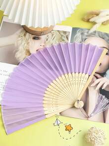 Bộ quà tặng cưới màu tím 16/8 chiếc dành cho nữ | Quạt cầm tay gấp gọn dành cho nữ kèm nơ và tua rua, túi lưới trong suốt, quà tặng trang trí dành cho nữ trong các dịp như tiệc cưới, sinh nhật, phụ kiện chụp ảnh cho phù dâu, quạt mùa hè. - nhiều màu - Xem 3