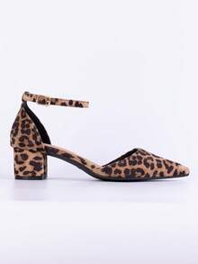 Giày sandal nữ mùa hè mới, kiểu dáng tối giản, thanh lịch, đế chunky, quai ngang thoải mái, chất liệu da mềm mại, gót trung bình, mũi nhọn, thích hợp cho hoạt động ngoài trời. - Beo - Xem 3