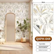 1 tấm giấy dán tường hình lá cọ nhiệt đới kích thước 118" x 17", có thể bóc dán, giấy dán tường lá xanh khổ lớn, chống thấm nước và chống ẩm, dùng dán tủ. - 1PC - Xem 10