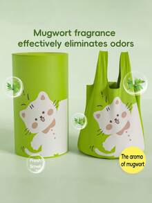 One Roll Of 50 Green Portable Large Garbage Bags - Suitable For Various Uses Including Office, Kitchen, Living Room, Bathroom, And Outdoor Catering/Commercial Waste. Stylish Garbage Bags For Christmas And New Year. - 綠色 - 查看 8
