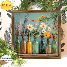1 pezzo Decorazione da parete in stile country in legno a tema primaverile - Decorazione da parete, adornata con fiori e vegetazione primaverili vivaci. Ideale per decorazioni da esterno, temi country e regali per le festività di primavera. Decorazione da parete per esterni | Decorazione da parete in stile country, pendente decorativo per soggiorno e bagno - Multicolore - Visualizzare 4