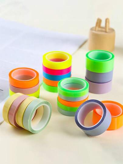 5 قطع ملصقات فهرس فائقة الرقة، ملصقات لاصقة شفافة قابلة للإزالة، أقلام تحديد ملونة وأشرطة ورقية قابلة للتمزيق لتسمية الأشرطة الشفافة