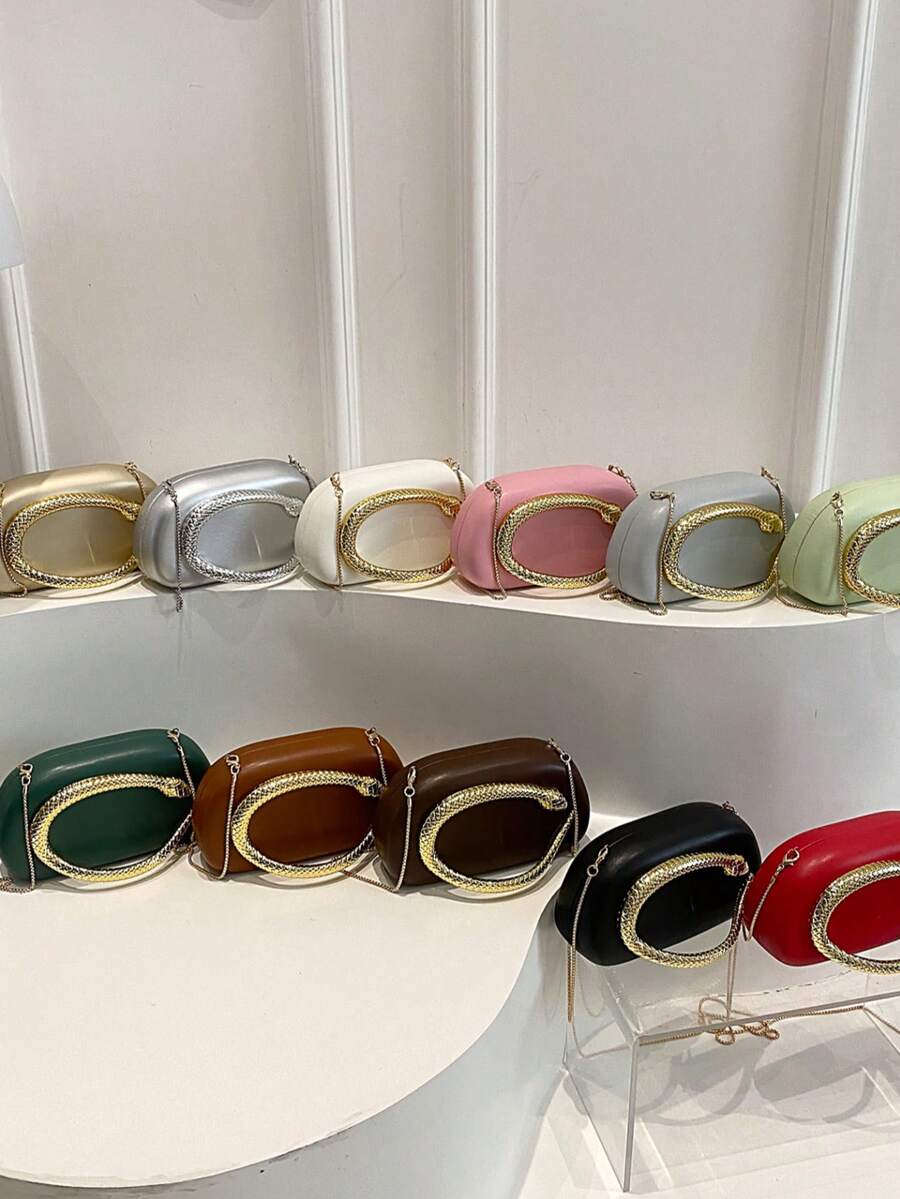 PU皮革手拿包，时尚优雅的方形晚宴包，正式派对包，礼服包，舞会礼服包，链条包，婚礼包