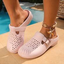 Breathable Slip-On Mules, Lightweight Casual Slippers, Versatile Wear - Pink - View 6