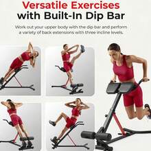 Foldable Hyperextension Roman Chair W/Back Extension, Home Gym Sit Up Bench For Glute & Ab Workouts, Optional Adjustment Incline & Multi-Function Heavy-Duty Exercise Equipment - Multi-function Roman Chair - View 5