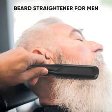 迷你直发梳，男士直发器 - 防止烫伤胡须，男女通用，温度可调，节日礼物 - 黑色 - 查看 2