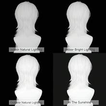 White Anime Game Cosplay Fluffy Synthetic Wigs With Bangs Short Long Straight Fluffy Heat Resistant For Daily Party - White - View 8