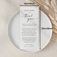 10/50pcs Personalized Minimalist Wedding Place Cards, Wedding Invitations, Welcome Menus, Thank You Cards, Table Cards, Dining Table Decor - White 2 - View 2