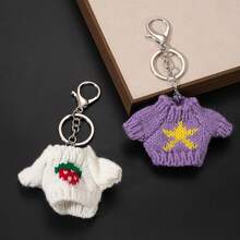 1pc Mini Sweater Keychain, Backpack Charm, Cute Bag Accessory And Phone Charm - Multicolor - View 2