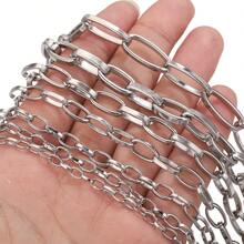 1m 304 Stainless Steel Oval O-Ring Clasp Chain Stainless Steel Chain For DIY Charm Jewelry Necklace & Bracelet Making Chain Stainless Steel Jewellery Handmade Chain - Chain - View 4