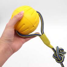 Rope Dog Toy Ball, Puppy Interactive Training Toy, Pet Chewing Plaything, Floating EVA Elastic Ball - Multicolor - View 4