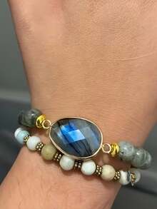 Chiếc vòng tay đá Labradorite 8mm này được làm từ chất liệu đá tự nhiên, có thiết kế hạt tròn, phù hợp cho cả nam và nữ. Dù là đeo hàng ngày hay trong những dịp đặc biệt, đây đều là một lựa chọn lý tưởng. - Nhiều màu - Xem 4