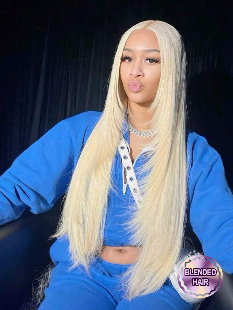 200% Density Pre Plucked Pre Cut Wear And Go Glueless #613 Blonde Lace Closure Wig 28 30 Inch Invisible Strap 13x4 Lace Frontal Drawstring Wig 34 Inch Transparent Lace Front Human Blended Hair Wigs For Women - S613 - View 1