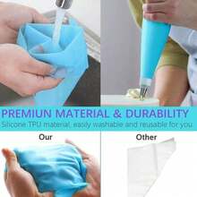 Baking Decorating Kit For Home Bakers (21 Pcs) - Assorted Tips, Bags & Scraper For Creative Desserts - Túi bắt kem màu hồng - Xem 3